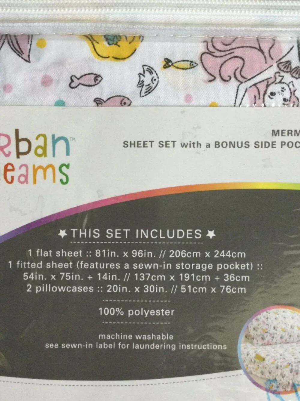 NEW Urban Dreams Mermaid 4-piece FULL sheet set